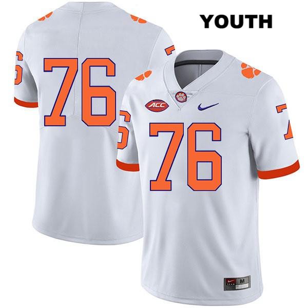 Youth Clemson Tigers #76 Sean Pollard Stitched White Legend Authentic Nike No Name NCAA College Football Jersey NYM2046XV